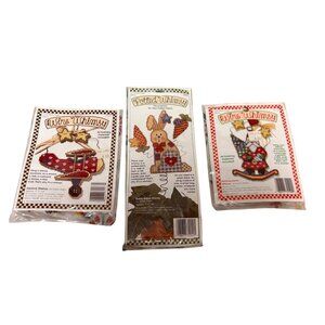 Wire Whimsy Counted Cross Stitch Kits - Airplane Bunny & Santa By Karen Avery